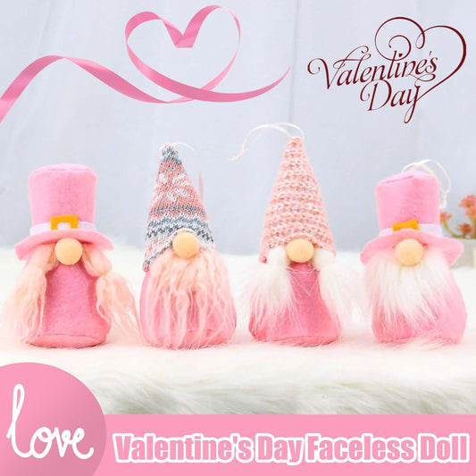 CELNNCOE Valentine's Gnomes Decor,4PCS Valentine's Day Creative Plush Faceless Doll Decoration Ornaments Present