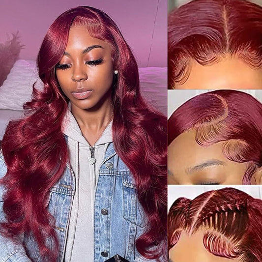 CELNNCOE Wig Women's Wine Red Long Curly Hair Large Wave Wig Headcover 70cm,Mothers Day Gifts