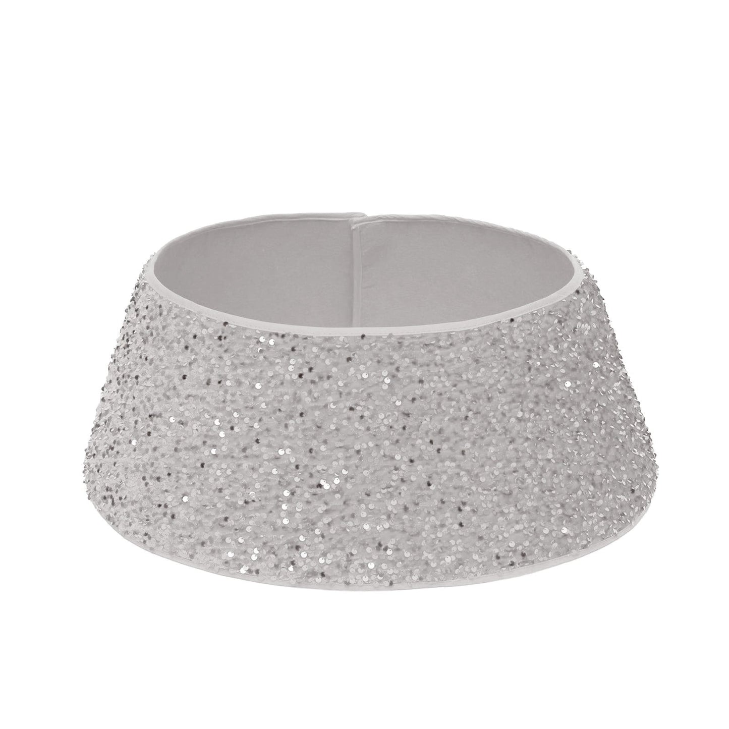 Cglfd Clearance Christmas Tree Collars 15.7x23.6x7.8in Sequin Tree Skirt Glitter Xmas Tree Ring Double-Layer Velvet Tree Skirt Collar Tree Base Cover for Christmas Halloween Party, White
