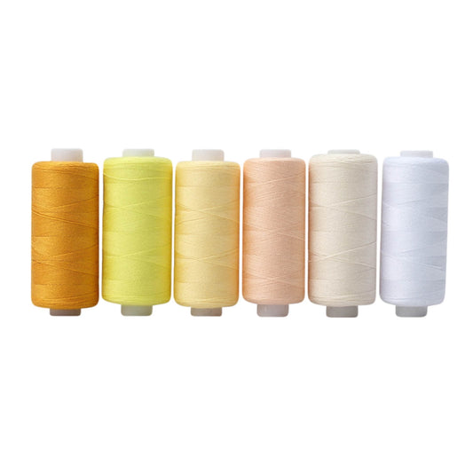 Cglfd Clearance Sewing Thread 36 Colors Sewing Industrial Machine and Hand Stitching Cotton Sewing Thread (6 Color/pack), Beige