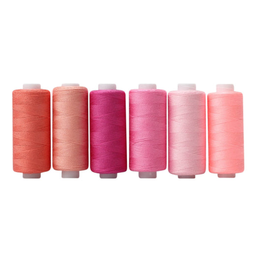 Cglfd Clearance Sewing Thread 36 Colors Sewing Industrial Machine and Hand Stitching Cotton Sewing Thread (6 Color/pack), Pink