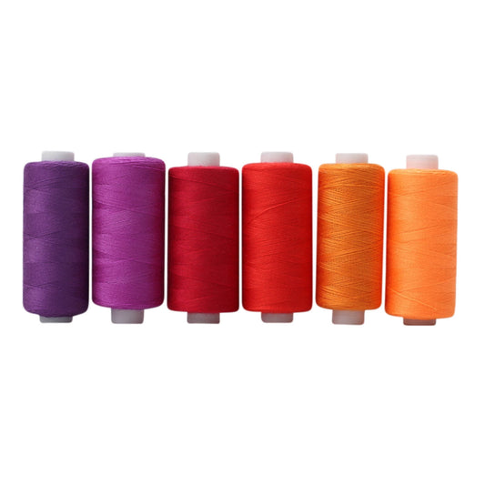 Cglfd Clearance Sewing Thread 36 Colors Sewing Industrial Machine and Hand Stitching Cotton Sewing Thread (6 Color/pack), Red