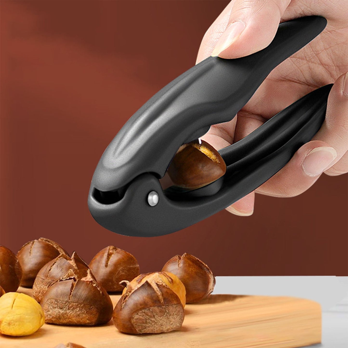 Chestnut Peeler,Kingohoe Chestnut Cutter Tool,Chestnut Cutter Tool,Nut Cracker Tool Chestnut Opener, Nut Tongs Chestnut Clip,Kitchen Tools Chestnut Peeler,With Non-Slip Handlefor Kitchen, Resturants