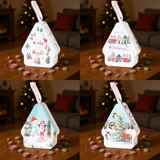 Christmas Cookie Boxes,Candy Cookie Tins With Lids For Gift Giving,Christmas Candy Tins With Lids,Christmas Themed Santa Claus Metal Storage Tin,Decorative Candy Cookies Box For Holiday Gift Giving