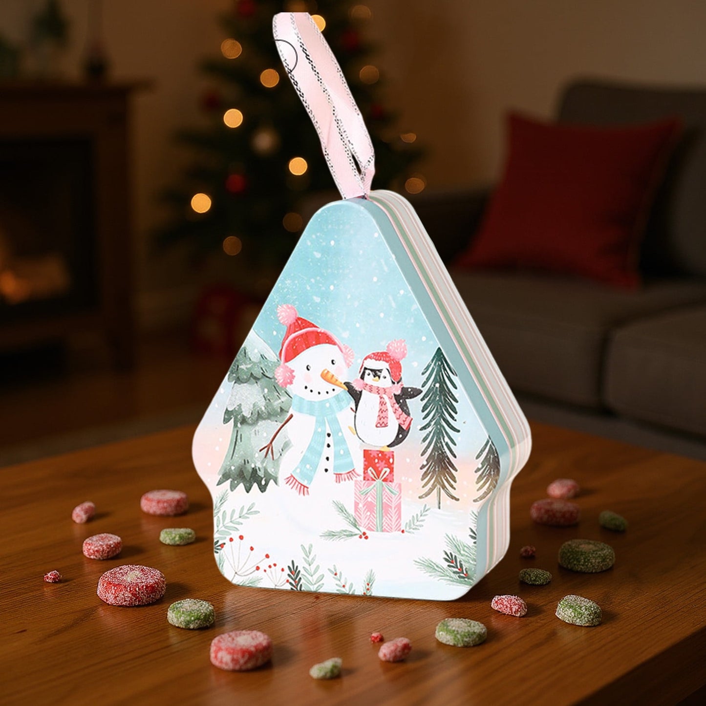 Christmas Cookie Boxes,Candy Cookie Tins With Lids For Gift Giving,Christmas Candy Tins With Lids,Christmas Themed Santa Claus Metal Storage Tin,Decorative Candy Cookies Box For Holiday Gift Giving