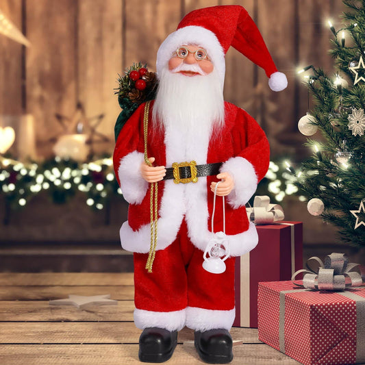 Christmas 12 Inch Cute Santa Claus Doll Standing Posture Santa Claus Doll Window Decoration,Christmas Decorations Santa Claus Doll Standing Figurine Ornament For Holiday Window Or Tree Display