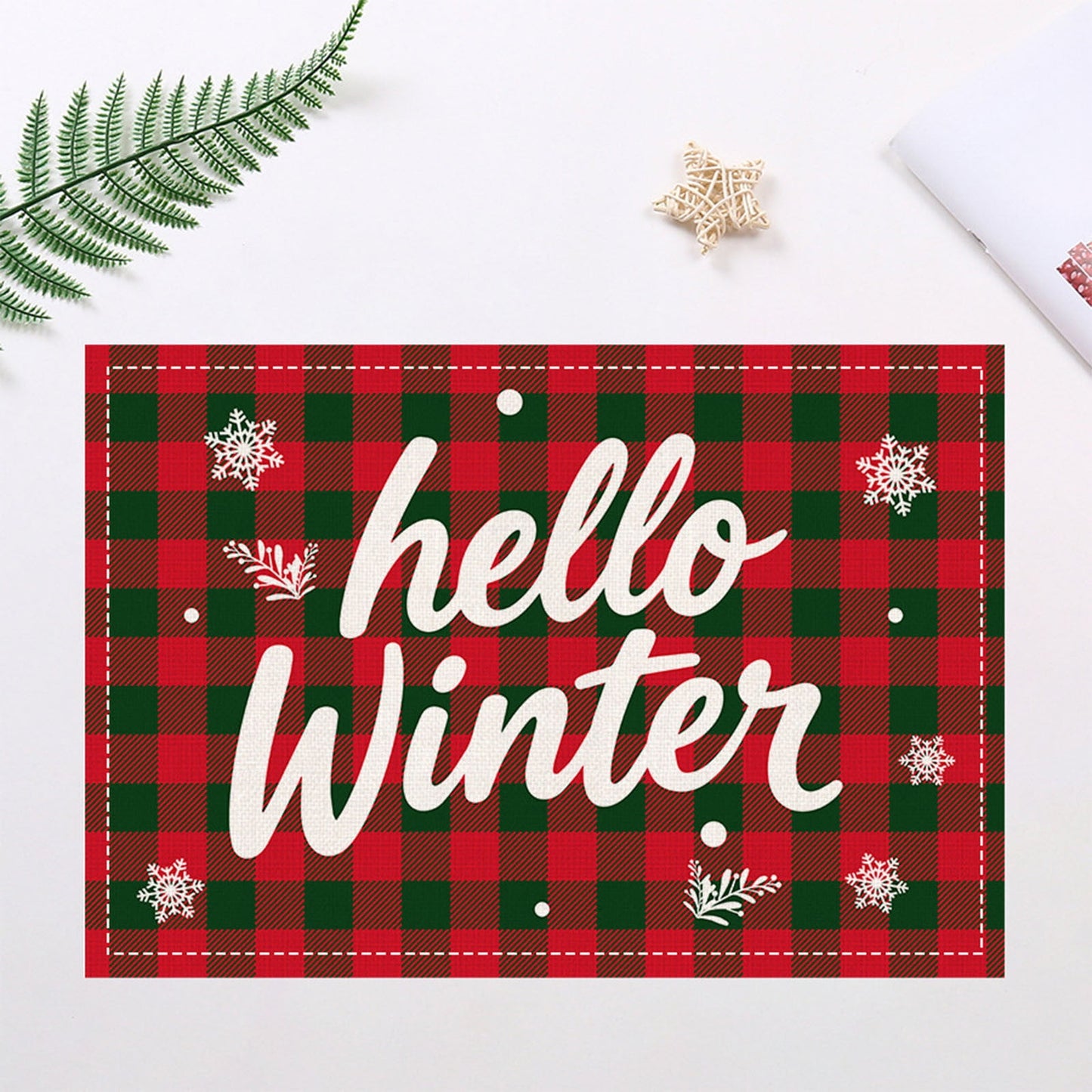 Christmas Dish Drying Mat With Festive Holiday Patterns, Absorbent And Heat-Resistant Microfiber Kitchen Counter Protector For Seasonal Table Decor And Coffee Bar Setup