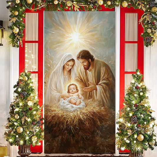 Christmas Door Cover 185*90/180*90Cm,Christmas Door Curtain Ensigns Outdoor Photo Christmas Day Party Elves Celebration Decoration Background Hanging Decoration Hanging Fabric