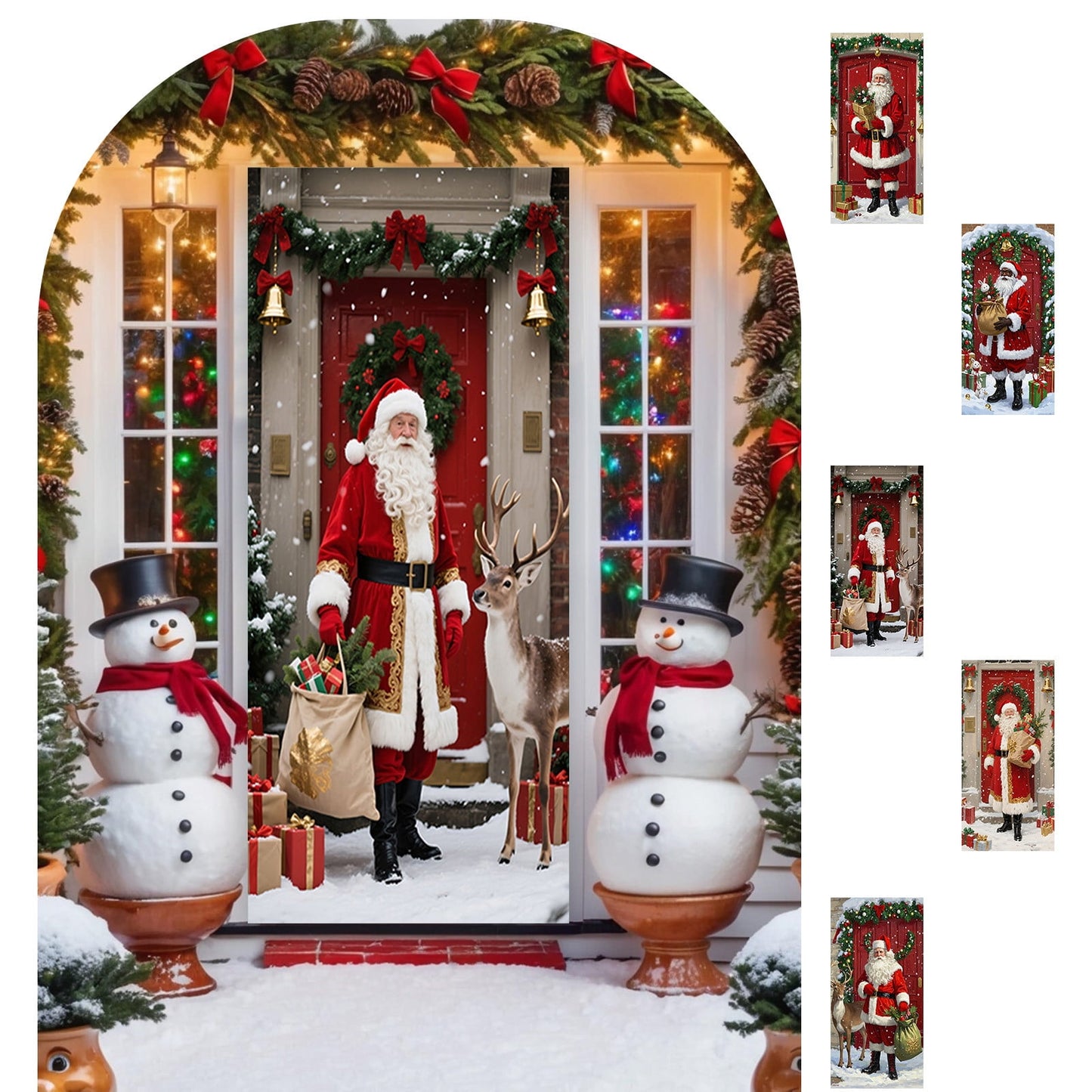 Christmas Door Cover 185*90/180*90Cm,Christmas Door Curtain Ensigns Outdoor Photo Christmas Day Party Elves Celebration Decoration Background Hanging Decoration Hanging Fabric
