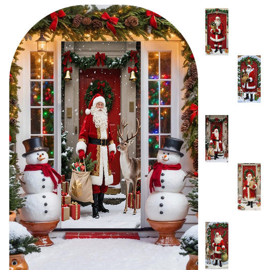 Christmas Door Cover 185*90/180*90Cm,Christmas Door Curtain Ensigns Outdoor Photo Christmas Day Party Elves Celebration Decoration Background Hanging Decoration Hanging Fabric