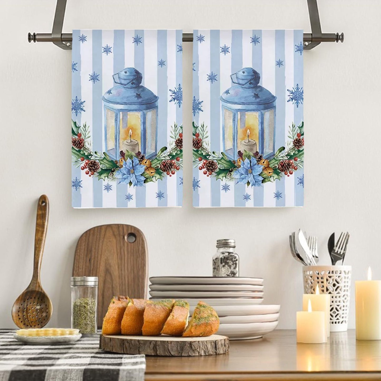 Christmas Kitchen Towels,Christmas Dish Towels,Merry Christmas Kitchen Towel - 23.6X15.8 Inch Festive Printed Tea Towels For Dish Drying, Cooking And Baking Decor