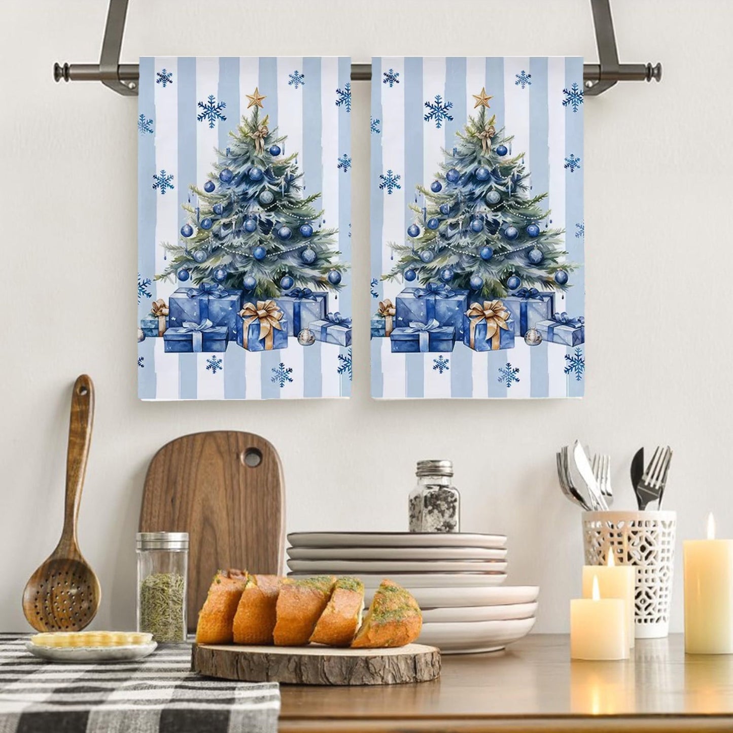 Christmas Kitchen Towels,Christmas Dish Towels,Merry Christmas Kitchen Towel - 23.6X15.8 Inch Festive Printed Tea Towels For Dish Drying, Cooking And Baking Decor