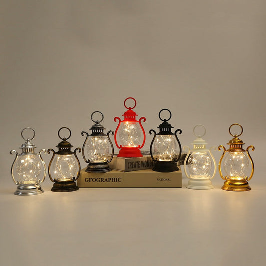 Christmas Lantern Simulated Oil Lamp,Camping Party Decorations,Vintage Lantern,Vintage Led Lantern String Lights, Mini Oil Lamp Fairy Lights For Christmas Tree Home Indoor Outdoor Party Decoration
