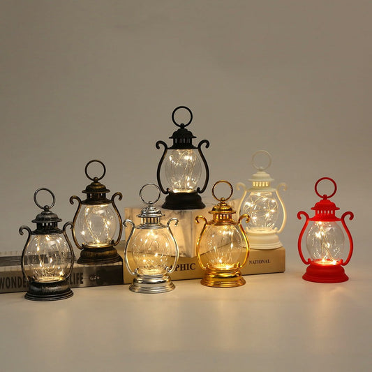 Christmas Lantern Simulated Oil Lamp,Camping Party Decorations,Vintage Lantern,Vintage Led Lantern String Lights, Mini Oil Lamp Fairy Lights For Christmas Tree Home Indoor Outdoor Party Decoration