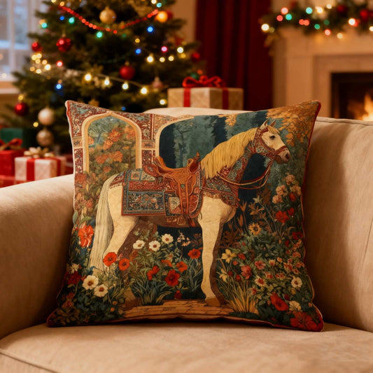 Christmas Pillows Cover,Animals Series Horse-Themed Vintage Pillow Case,Square Pillowcase With Zipper For Living Room,Bed Decor,Patio,Car,French Country Sofa Cushion Cases