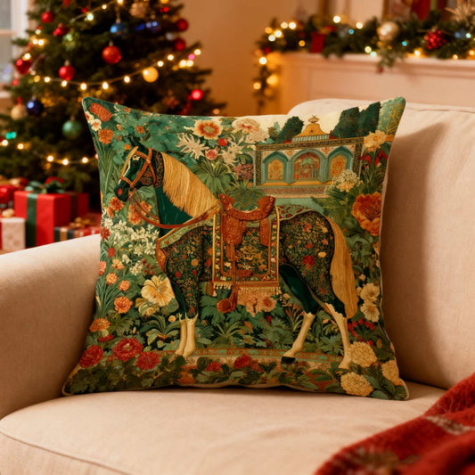 Christmas Pillows Cover,Animals Series Horse-Themed Vintage Pillow Case,Square Pillowcase With Zipper For Living Room,Bed Decor,Patio,Car,French Country Sofa Cushion Cases