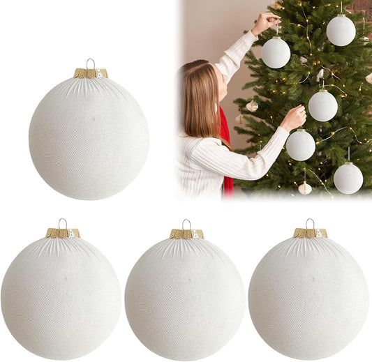 Velvet Christmas Ornaments Balls,4Pcs 4 Inch Large Velvet Ornaments for Christmas Tree, Soft Flocked Christmas Ornaments Hanging for Christmas Tree Home Office Decoration