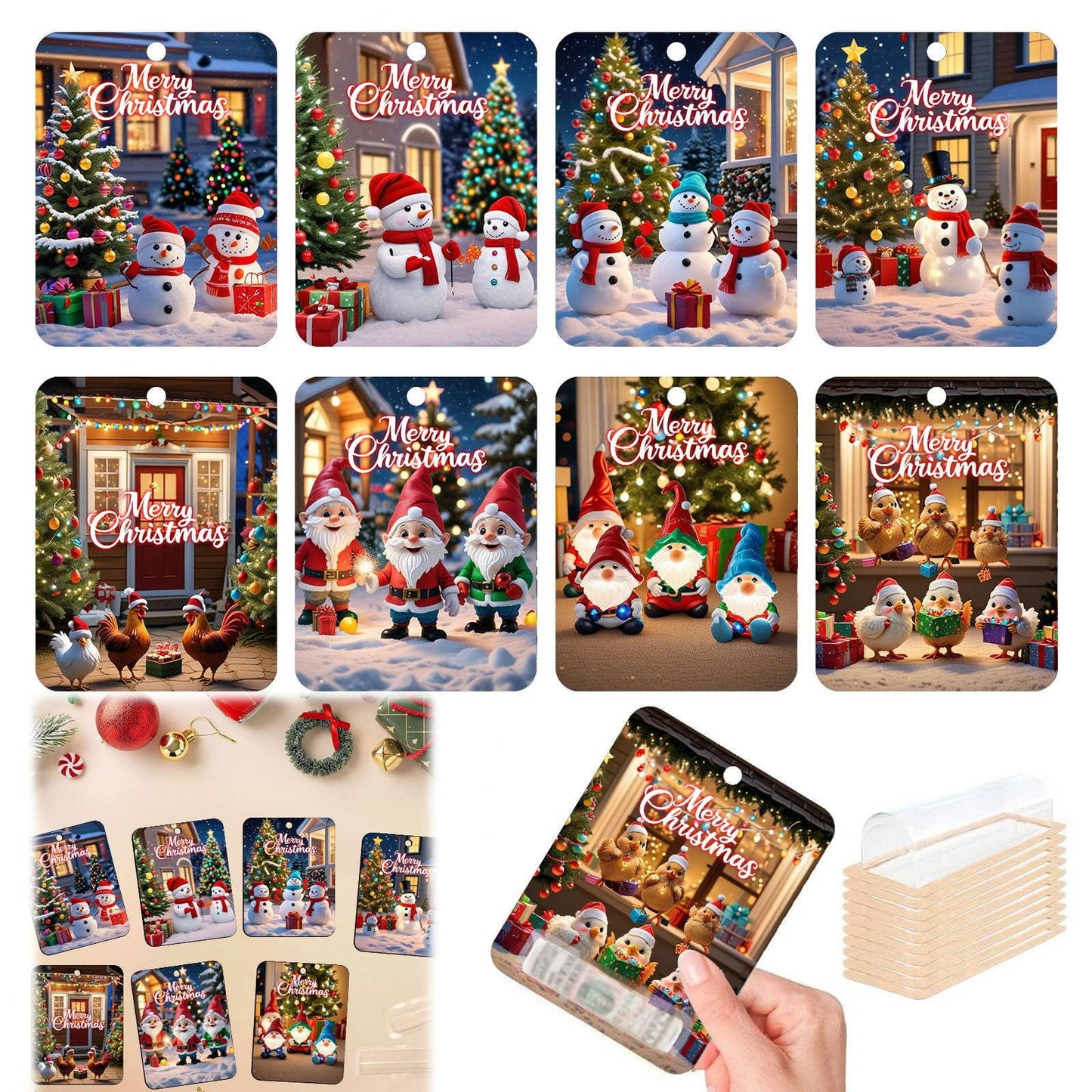 Christmas Savings Clearance! Christmas Money Holders Ornaments, 8pcs Christmas Money Holders for Cash Gift, Unique Cash Gift Card Holders for Christmas Tree Hanging Decoration