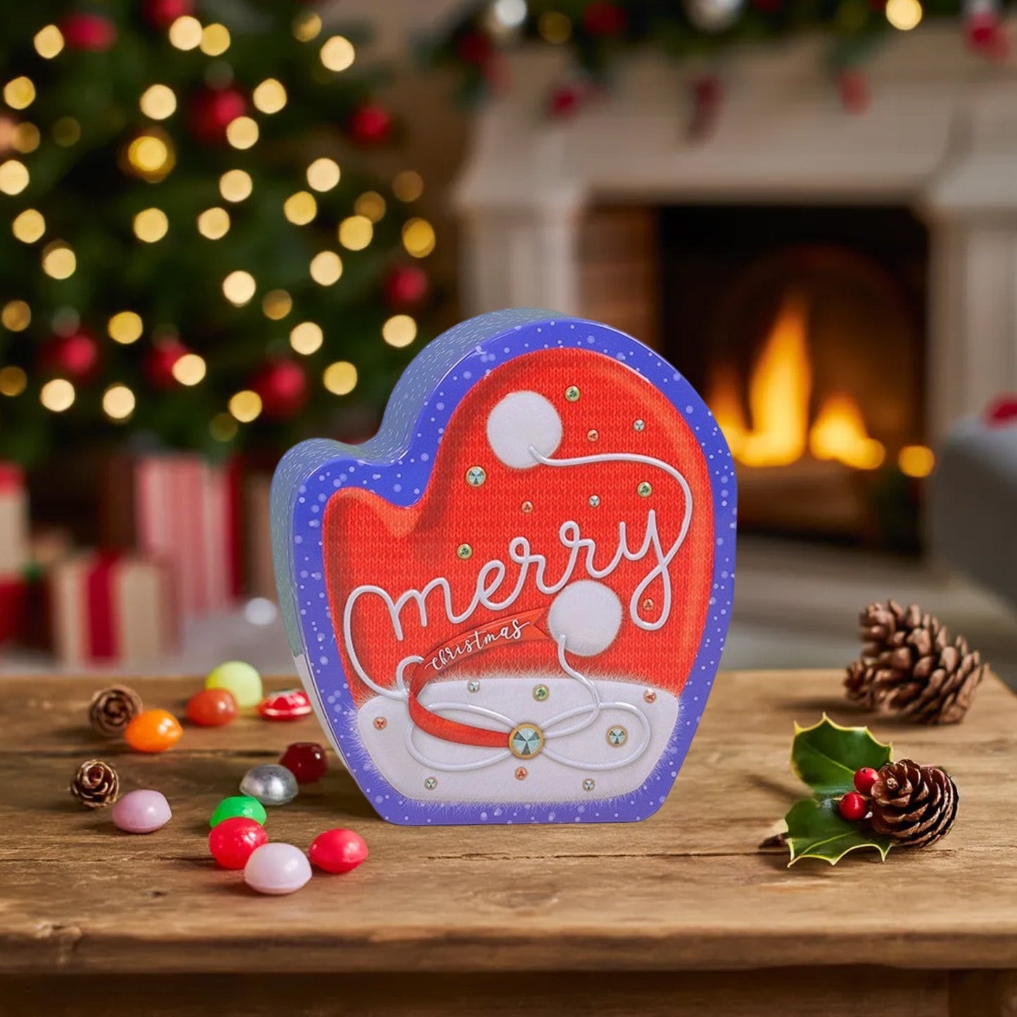 Christmas Special-Shaped Iron Box,Candy Cookie Tins With Lids,Christmas Candy Tins With Lids,Christmas Themed Santa Claus Metal Storage Tin,Decorative Candy Cookies Box For Holiday Gift Giving