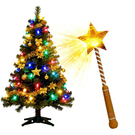 Christmas Stick With Glowing Star For Tree Light Control, Festive Red & White Striped Holiday Decor,Christmas Stick Tree Light Controller Starlight Shimmering Christmas Decorations