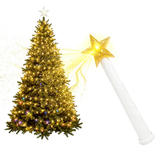 Christmas Stick Tree-Shaped Light Controller White Star Glowing Christmas Decoration Christmas Tree Light Control Stick