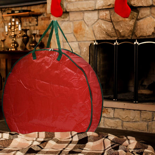 Christmas Wreaths For Front Door,Christmas Tree Bag,Christmas Tree Storage,Christmas Door Cover,Christmas Wreath Storage Bag,Christmas Tree Ball Rattan Storage Bag Christmas Day Product Storage Bag