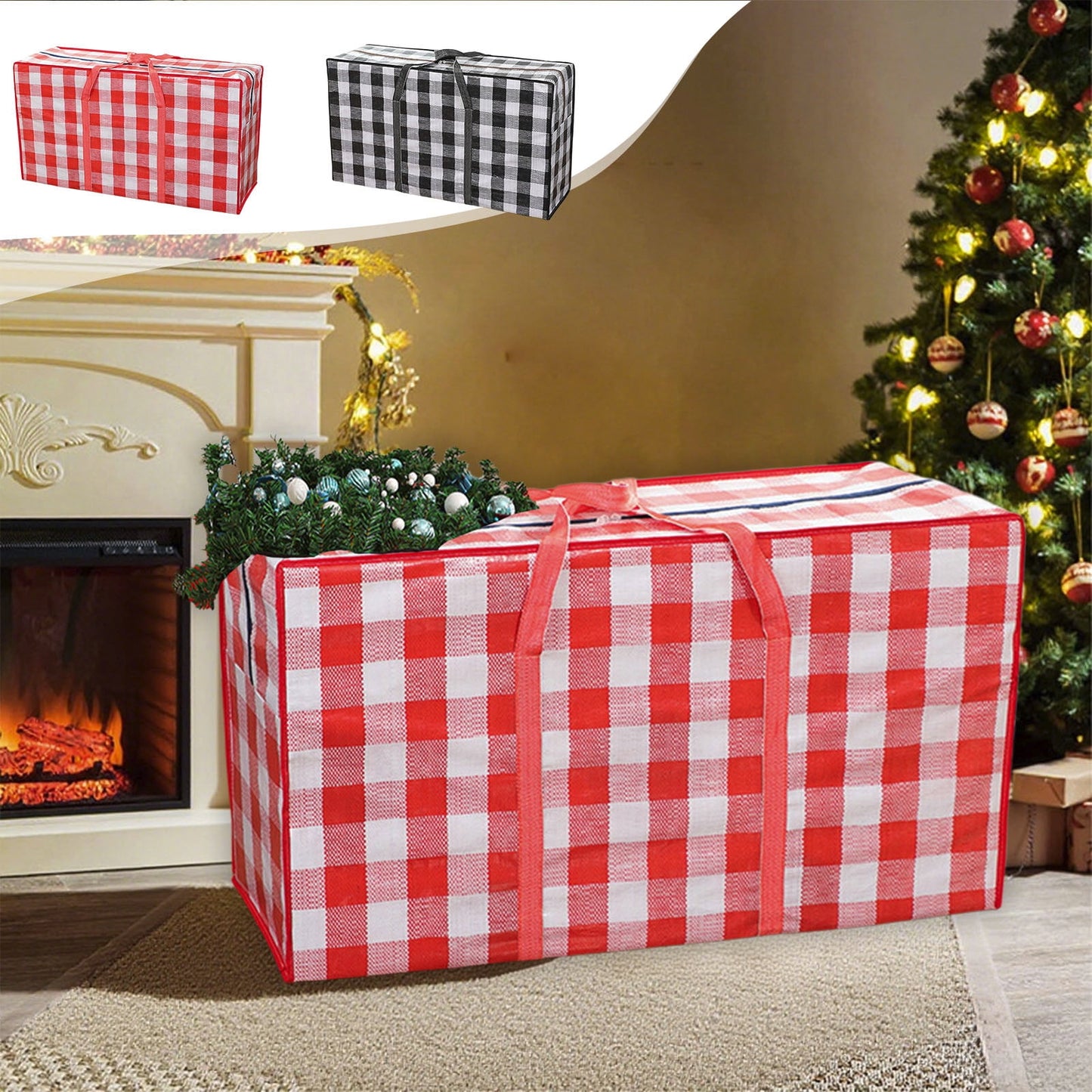 Christmas Wreaths For Front Door,Christmas Tree Bag,Christmas Tree Storage,Christmas Door Cover,Christmas Wreath Storage Bag,With Handles Waterproof Clothes Storage Bag Moving Bags