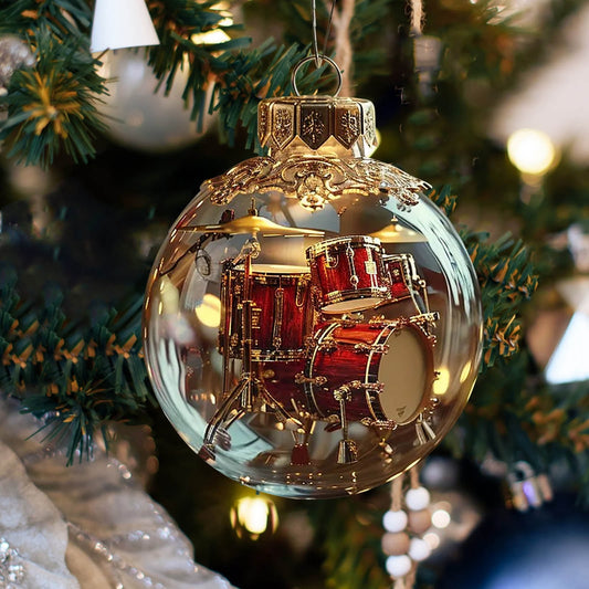 Clear Christmas Ball Musical Christmas Ornament For Tree,3.15'' Music Notes Balls Music Themed Hanging Ornaments,Piano, Guitar, Harp Musical Notes Christmas Ornament,Gift Xmas Tree Decorations