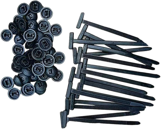 50Pcs Nylon Universal Cable Tie Buckle, Heavy Duty Self-Locking Nylon Zip Ties Holder, Multipurpose Cable Ties Tool for Car Daily Repair