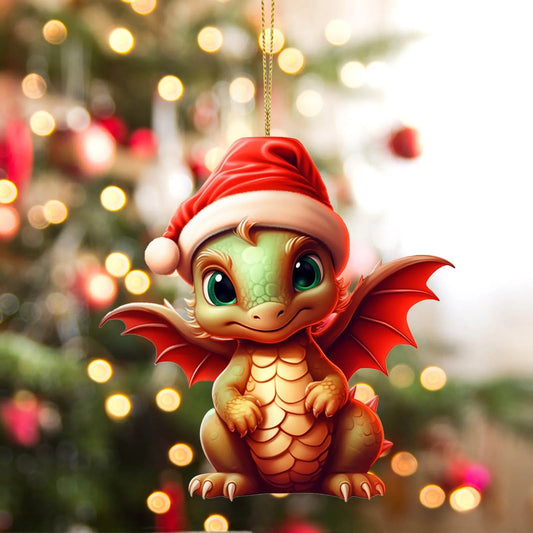 Christmas Ornaments 2025,Christmas Dragon Baby Acrylic Christmas Hanging Ornament Christmas Tree Hanging Ornament Pendant,H