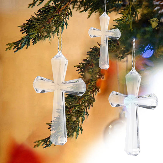 Christmas Ornaments 2025,Transparent Crosss Christmas Pendant New Creatives Christmas Gift Christmas Decoration,color