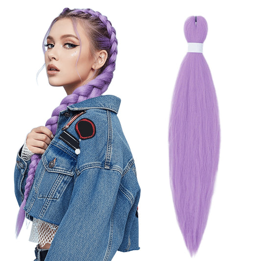 Purple Braiding Hair Extensions,Pre Stretched Synthetic Purple Braiding Braiding Hair Extensions For Braids, Purple Hair Extensions For Stage Party Halloween Costume ,26 Inch