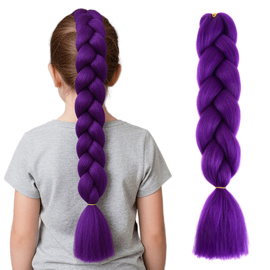 Purple Braiding Hair Extensions,Pre Stretched Synthetic Purple Braiding Braiding Hair Extensions For Braids, Purple Hair Extensions For Stage Party Halloween Costume ,24 Inch