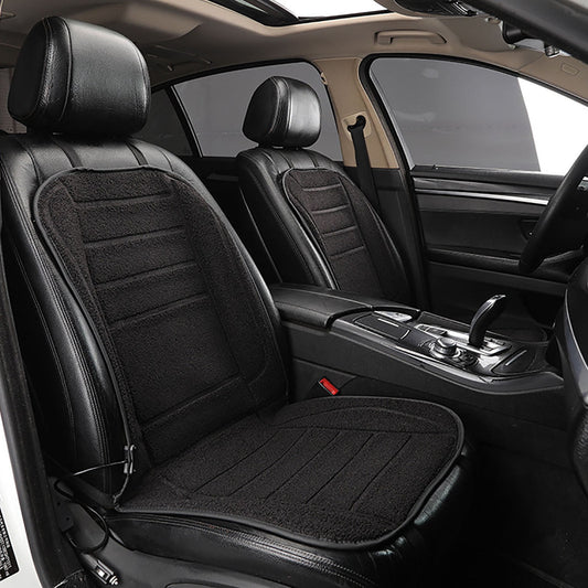 Heated Car Seat Cushion!Smart Car Research Heating Pad Lambs Wool Cushioning 12 V High Low-Grade,Black