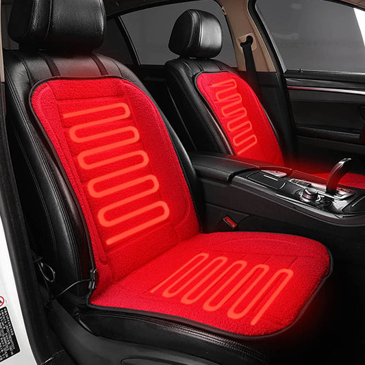 Heated Car Seat Cushion!Smart Car Research Heating Pad Lambs Wool Cushioning 12 V High Low-Grade,Red