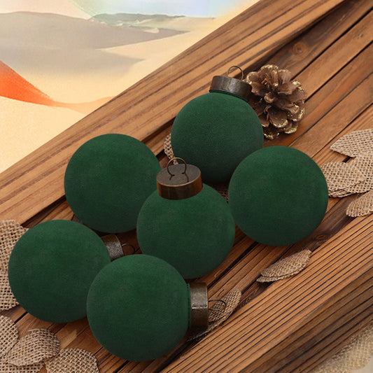 Velvet Christmas Ball Ornaments Decorations Tree Balls For Xmas Christmas Tree,Christmas Tree Hanging Ornaments Christmas Balls,Christmas Decor Gifts,6CM 6Pcs Velvet