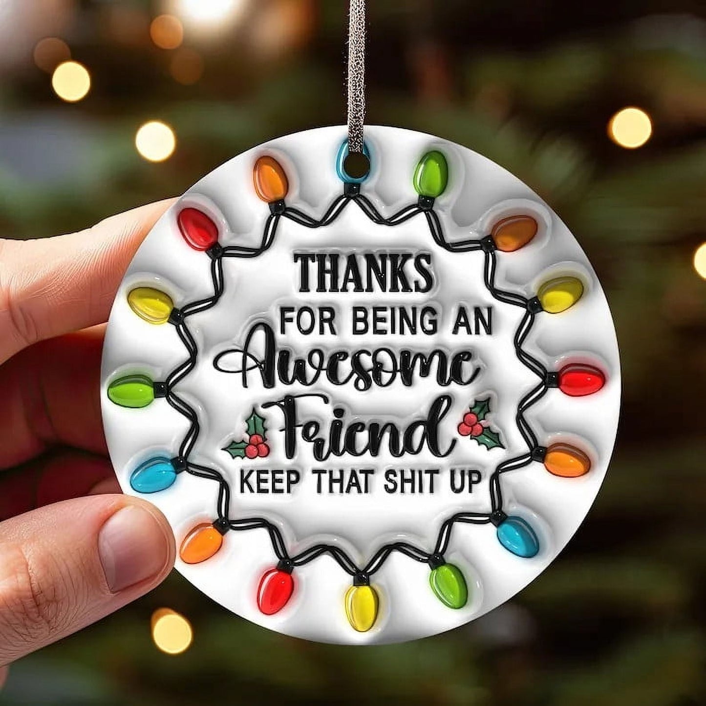 Clearance Sales Under $ 10,Christmas Hanging Christmas Gifts For Family Colleagues Christmas Tree Round Decoration,A