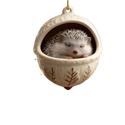 Cute Forest Animal Acorn Ornaments Cute Forest Animal Christmas Ornament,2D Acrylic Acorn Ornaments For Christmas Tree Decor,Party,Car Rearview Mirror, Bag Pendant,Window Deocr,Fireplace Pendant