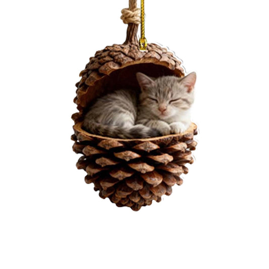 Cute Forest Animal Acorn Ornaments Cute Forest Animal Christmas Ornament,2D Acrylic Acorn Ornaments For Christmas Tree Decor,Party,Car Rearview Mirror, Bag Pendant,Window Deocr,Fireplace Pendant