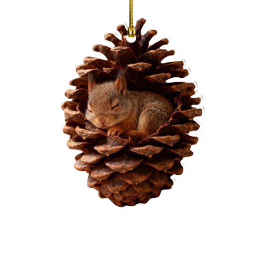 Cute Forest Animal Acorn Ornaments Cute Forest Animal Christmas Ornament,2D Acrylic Acorn Ornaments For Christmas Tree Decor,Party,Car Rearview Mirror, Bag Pendant,Window Deocr,Fireplace Pendant