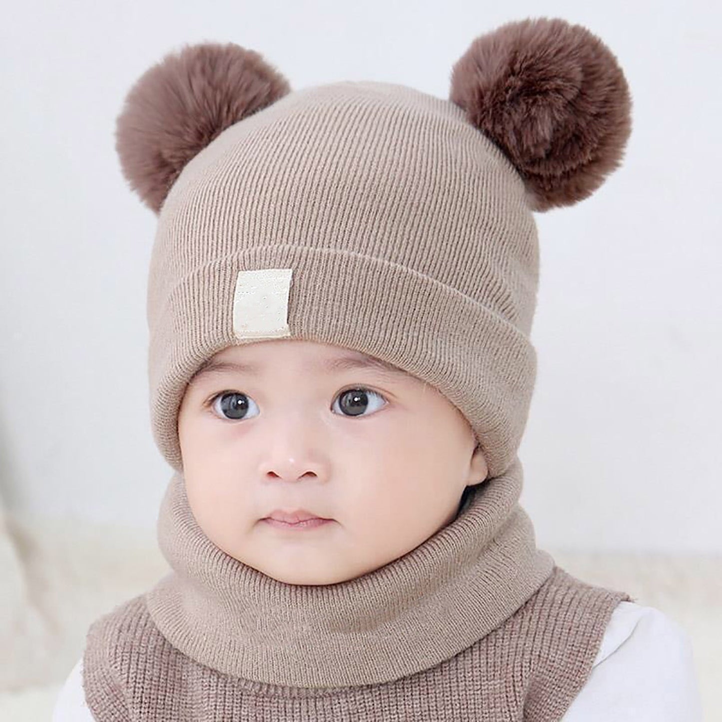 Cute Kid Knitted Hat,Kid Beanie,Kid Winter Knitted Beanie Hat Soft Warm Pom Pom For Infant Toddler Skull Cap,Double Heart Embroidery Double Ball Yarn Hat,Friendly Warm And Warm Hat For Babies