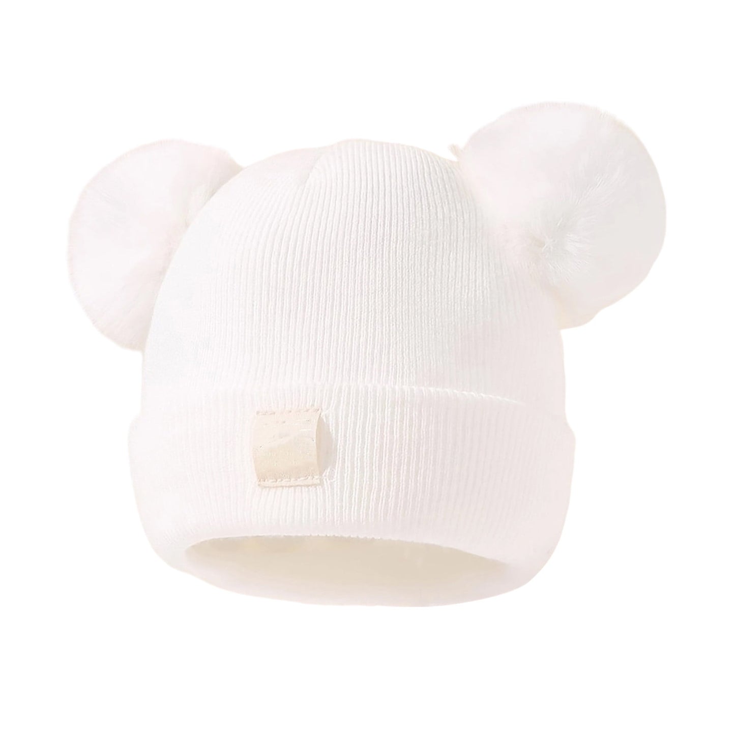 Cute Kid Knitted Hat,Kid Beanie,Kid Winter Knitted Beanie Hat Soft Warm Pom Pom For Infant Toddler Skull Cap,Double Heart Embroidery Double Ball Yarn Hat,Friendly Warm And Warm Hat For Babies