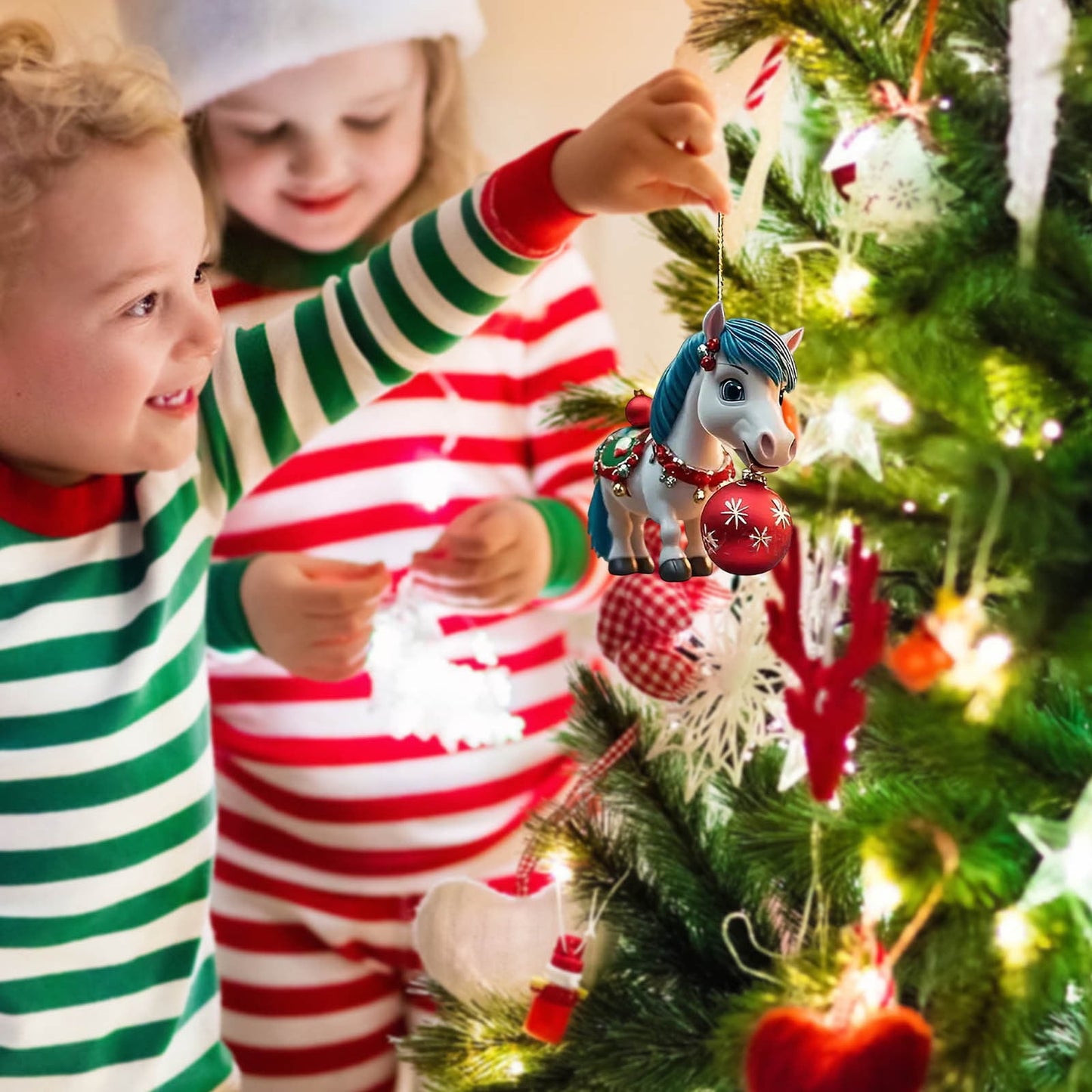 Cute Wizard Hat Ponys Acrylic Christmas Flat Pendant Home Holiday Decoration,Cute Wizard Hat Ponytails Acrylic Christmas Ornament, Flat Hanging Pendant For Holiday Tree Home Table Decoration