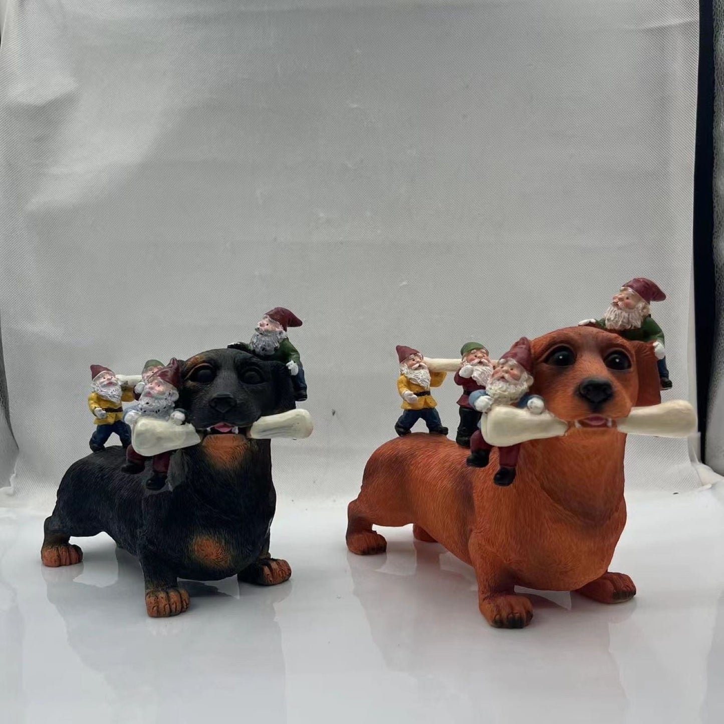 Dachshund Garden Gnomes Statues Outdoor Funny Decorations Yard Weiner Decor,Dachshund Gnome Dwarf Statue Resin Ornament Christmas Carnival Arrangement Patio Decoration