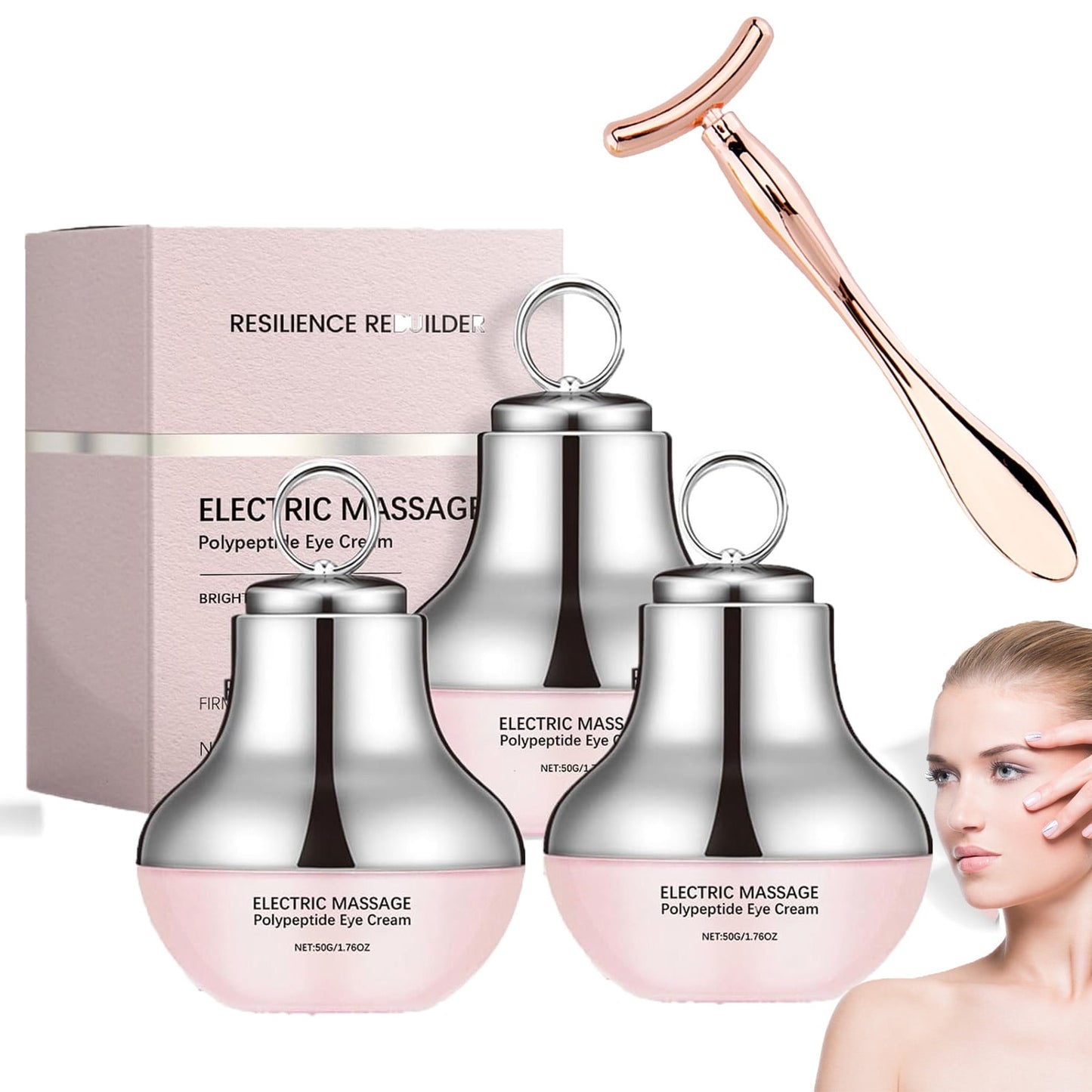 Electric Massage Eye Cream for Dark Circle, ,Electric Massage Polypeptide Eye Cream,Under EyeCream Firm and Smooth of Fine Lines,Tired Eye Refreshment Firming, Moisturizing£¬3P