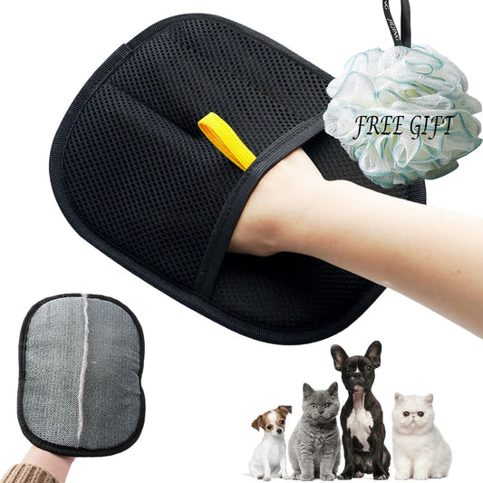 Pet Hair Remover Gloves for Dog & Cat,Double Sided Grooming Glove for Pets,Reusable Pet Hair Remover Glove for Washing, Deshedding, Grooming