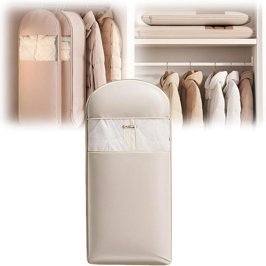 Space Saving Storage Bags For Clothes,Garment Bags For Hanging Clothes Hanging Garment Bag With Self Compression Zipper Space Saver Closet Organizers,Dust Cover Clothes Bags,L