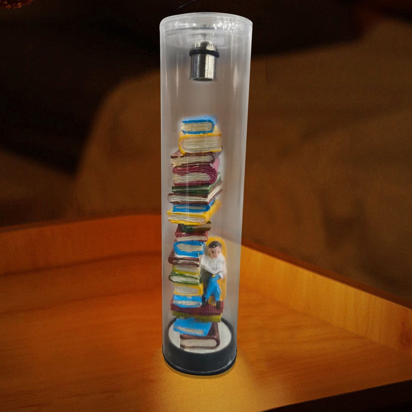 Decorative Reader Night Light,3D Miniature Book Lovers Sculpture Led Light, Led Resin Stained Stacked Books Lamp,Led Reader Night Light Mini Book Enthusiast Sculpture Mini Books Led Light Ornaments