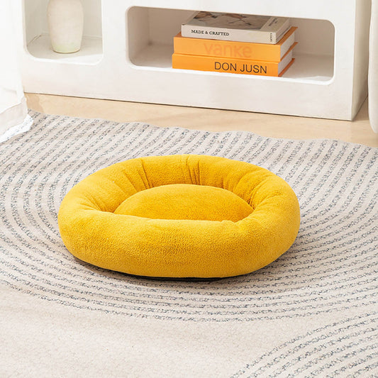 Dog Bed Clearance£¬Four Season Universal Bed Short Plush Pet Bed Pad Four Season Universal Comfortable Soft Cushion 50x50cm£¬Yellow