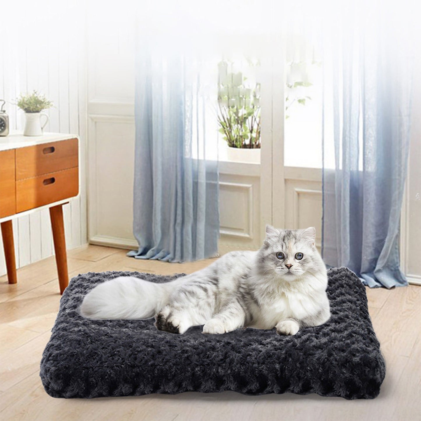 Dog Bed Clearance£¬Pet Bed-Orthopedic Crate Foam Pet Bed- Pet Mattress Nonskid Bottom-Comfy Anxiety Pet Bed Mat£¬Black